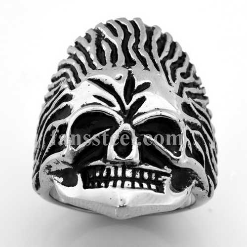 FSR07W92 flame angry Ghost Skull skeleton gothic Ring - Click Image to Close